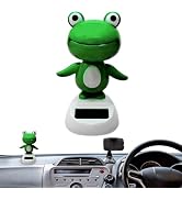 Jizlan Green Solar Bobblehead - Long-Lasting Frog Bobble Dancer Toy, Decorative Solar Energy Figu...