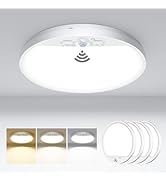 hepside 4 Pack Motion Sensor Ceiling Light Wired, 3000K/4000K/6500K LED Flush Mount Ceiling Light...