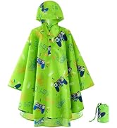 WAWSAM Lightweight Rain Poncho Kids, Ponchos for Kids Waterproof Reusable Hooded, Kids Poncho Rai...
