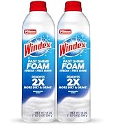 Windex Fast Shine Foam, Rainshower Scent, 19 oz Total, Pack of 2