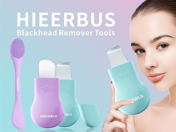 Blackhead Remover Tool,Silicone Face Scrubber, 2 in 1 Nose Scraper for Deep Cleansing