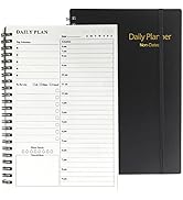 Daily Planner Undated, A5 To Do List Notebook with Hourly Schedules, Spiral Time Management Organ...