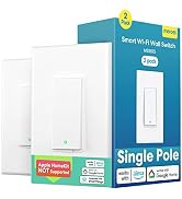 meross Smart Light Switch, Single Pole WiFi Wall Switch, Needs Neutral Wire, Compatible with Alex...