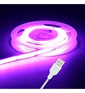 UVTaoYuan Short LED Strip Lights Purple 5V USB Not Dimmable Flexible COB LED Rope Lights 320LEDs/...