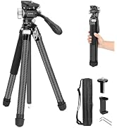 Koolehaoda Video Travel Tripod Fluid Head Carbon Fiber Aluminum Portable | Twist Lock 360° Panora...