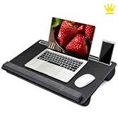 Extra Large Lap Laptop Desk - Full PU Material Mouse Pad Gaming Tray - Portable LapDesk with Phon...