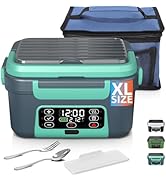 Omboos Cordless Electric Heated Lunch Box, XL 6.3Cups 20000mAh Rechargeable Food Warmer Lunch Box...