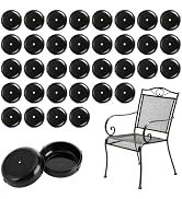 36 Pack 1.5" Wrought Iron Patio Chair Leg Caps - Round Outdoor Furniture Sliders Replacement for ...