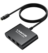 LiNKFOR Optical Cable Splitter 1x3 SPDIF Toslink with 1PCS Optical Audio Cable Aluminum Shell Tos...