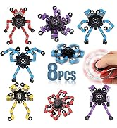 8PCS Transformable Fidget Spinner Toy for Kids Adults, Deformation Robot Chain Spinner Fingertip ...