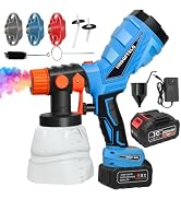 Cordless Paint Sprayer with 3000mAh, Electric Paint Sprayer Gun with 1200ML & 250ML Container, 4 ...
