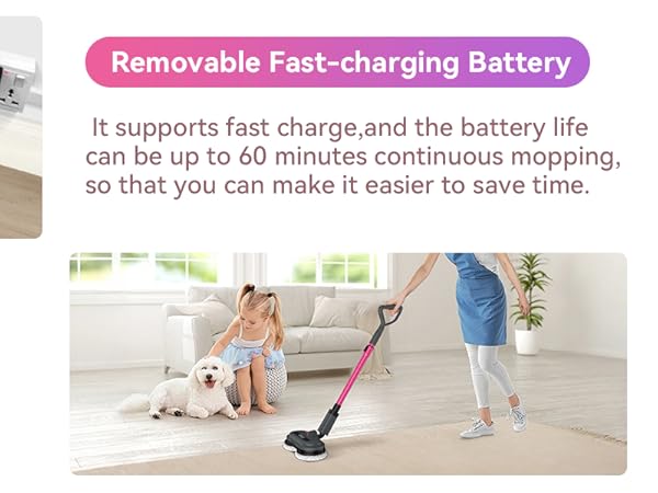 detachable battery mop light weight