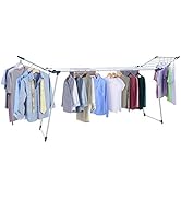 YUBELLES Clothes Drying Rack, Gullwing Laundry Rack Adjustable and Foldable for Easy Storage Indo...