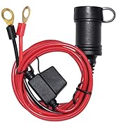 SPARKING 6FT Car Female Cigarette Lighter Plug Socket to Eyelet Terminals 12V Extension Cable wit...