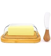 GorGin Butter Dish with Lid for Countertop and Refrigerator Freshness - Glass Butter Dish with Th...