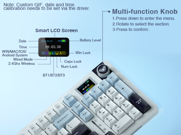 AULA S98 Pro gaming keyboard with Screen&Knob