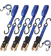 HORUSDY Ratchet Straps, 2,200 LB Break Strength, 4-Pack 15FT Ratchet Tie Down Straps Set for Moto...