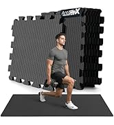 bemaxx Gym Mats Set - 18 pcs EVA Interlocking Foam Floor Tiles (12.6"x12.6"x0.4") 18sqft Protecti...