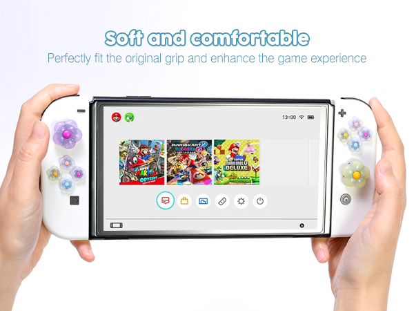 Cute Switch Joycon Thumb Grip Caps, Kawaii D-Pad Button Cover