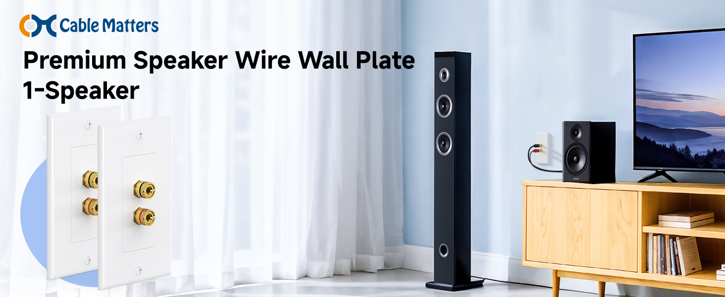 Cable Matters speaker wall plates for home theater stereo speaker wiring
