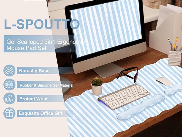 keyboard wrist rest and mouse pad set