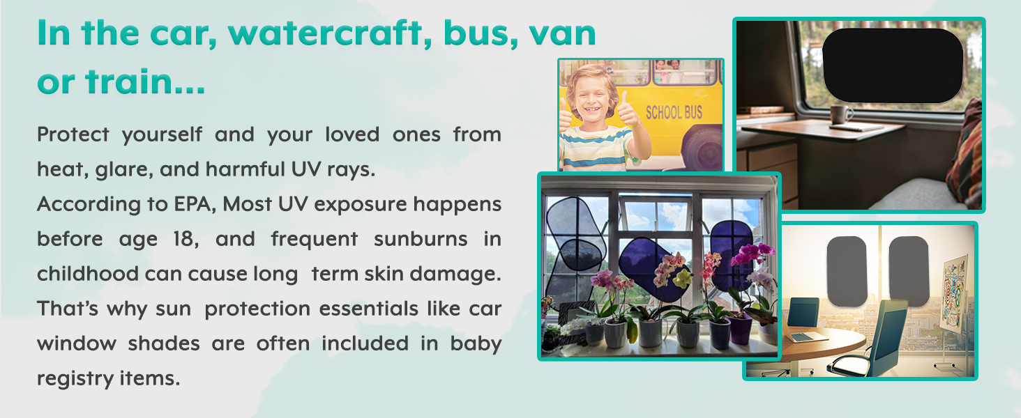 Multiple uses in the car bus van and train shades are also included in baby registry items