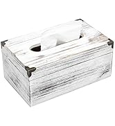 Distressed Wooden Rustic Facial Tissue Box Holder Tissue Box Cover Napkin Dispenser for Bathroom ...