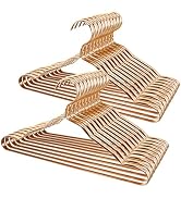 20 Pack Gold Aluminum Coat Hangers, 16.5” Premium Matte Hanger, Lightweight Smooth & Sturdy for S...