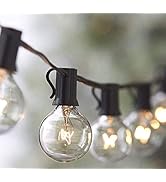 Lemontec 2-Pack String Lights, 50FT Vintage Backyard Patio String Light with 50 Clear Globe Bulbs...