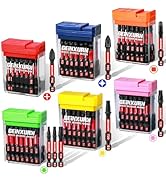Geinxurn 90Pieces Impact Screwdriver Bits Set with Colorful Boxes, 2" Magnetic (PH2,PZ2,SQ2,T10,T...
