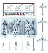 AIMUNOK Assorted 26 Pcs Toggle Bolt and Wing Nut Kit for Hanging Heavy Items on Drywall - 1/8 Inc...