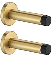 JQK Door Stopper Gold, 304 Stainless Steel Thicken 1mm Sound Dampening Door Stop Bumper Wall Prot...