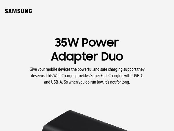 Samsung 35W Duo Wall Charger Adapter Black