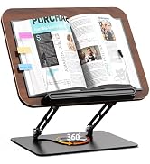 Abiglifty Book Stand for Reading,Adjustable Book Holder with 360° Rotating Base,Foldable Book Hol...