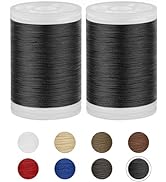 FIVEIZERO Extra Strong Upholstery Thread,Black 330 Yards Bonded Nylon Thread for Denim Leather,Cr...