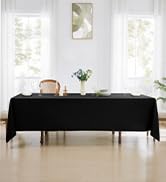Aocoz Rectangle Tablecloths 60x120 Inch 1 Pack Black Tablecloth Washable Decorative Linen Polyest...