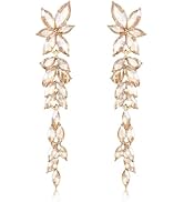 EVER FAITH Marquise Crystal Bridal Earring for Bride Bridesmaid, Elegant Rhinestone Chandelier Fl...
