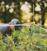 Hooyman Hot Zone Garden and Food Plot Electric Fence, Solar Powered Deer Exclosure with Solar Pan...