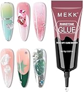 MEKK Rhinestone Glue for Nails,15g Super Strong No Wipe Nail Charm Glue,Crystals,Beads,Charms,Dia...