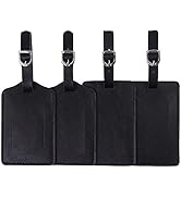 Leather Luggage Tags 4 Pack Bag Suitcase Labels