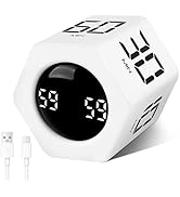 GuDoQi Digital Productivity Timer Cube, Rotating Pomodoro Timer with 1 5 10 30 60 Min Preset, Pau...