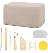 Wolwefa Natural Air Dry Modeling Clay - 5.5lbs Sculpting Kit with Pottery Tools - White Clay for ...