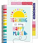 Carson Dellosa Happy Place Teacher Planner 2026-2027, Undated 8" x 11" Lesson Plan Book with Retr...