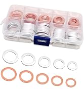 Pniwuno 100 PCS Car Oil Drain Plug Gasket Assortment, Oil Drain Plug Washers, M10 M12 M14 M16 M18...