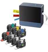 Label Maker Machine with 7PK Color 24mm Tape, Rechargeable Label Maker Waterproof-Labels, Wireles...
