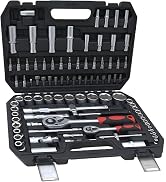HANTINSTINA Mechanics Tool Set 94pcs Socket Set wih Case, 1/4