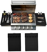 Silicone Mat for Blackstone, BBQ Caddy Utensils Holder for Kitchen, Side Shelf Mat Grill Drip Pad...