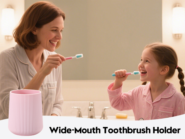 pink toothbrush holder