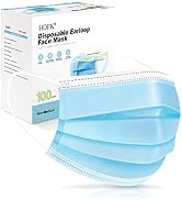 Disposable Face Mask Adult Breathable Mask with Nose Clip Ear Loop 100 Pack Blue