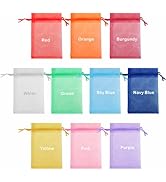 PMLAND 100 Pcs Organza Mesh Drawstring Bags 4 x 6 Inches/10 x 15cm for Jewelry Party Favors Gifts...